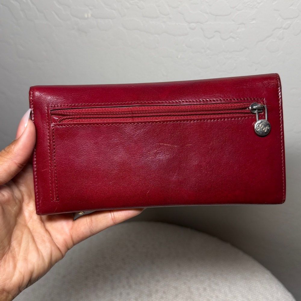 Burgundy Red Monsac Continental Long Wallet - Picture 5 of 6